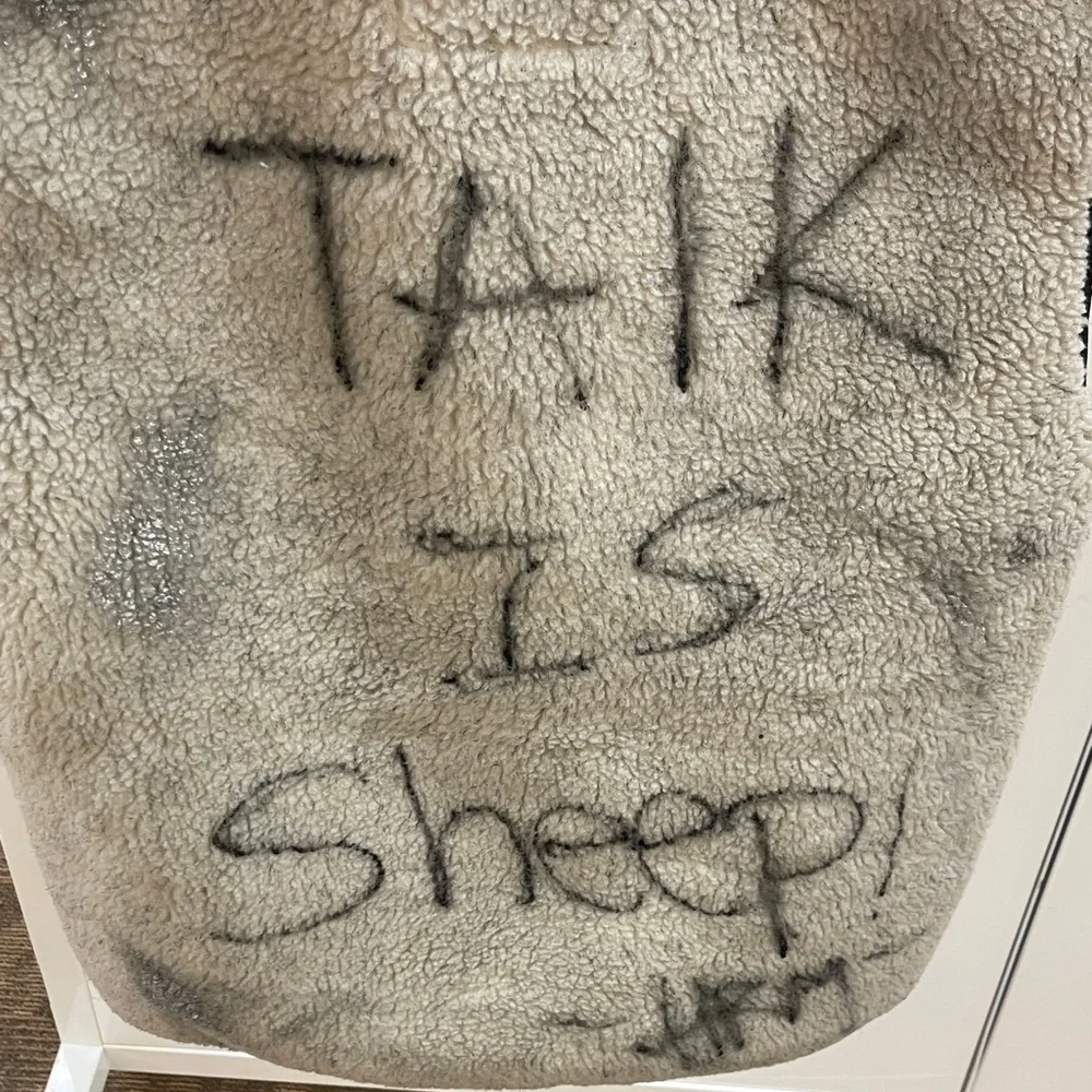 Talk is Sheep Upcycled Fleece Vest with Artistic Design